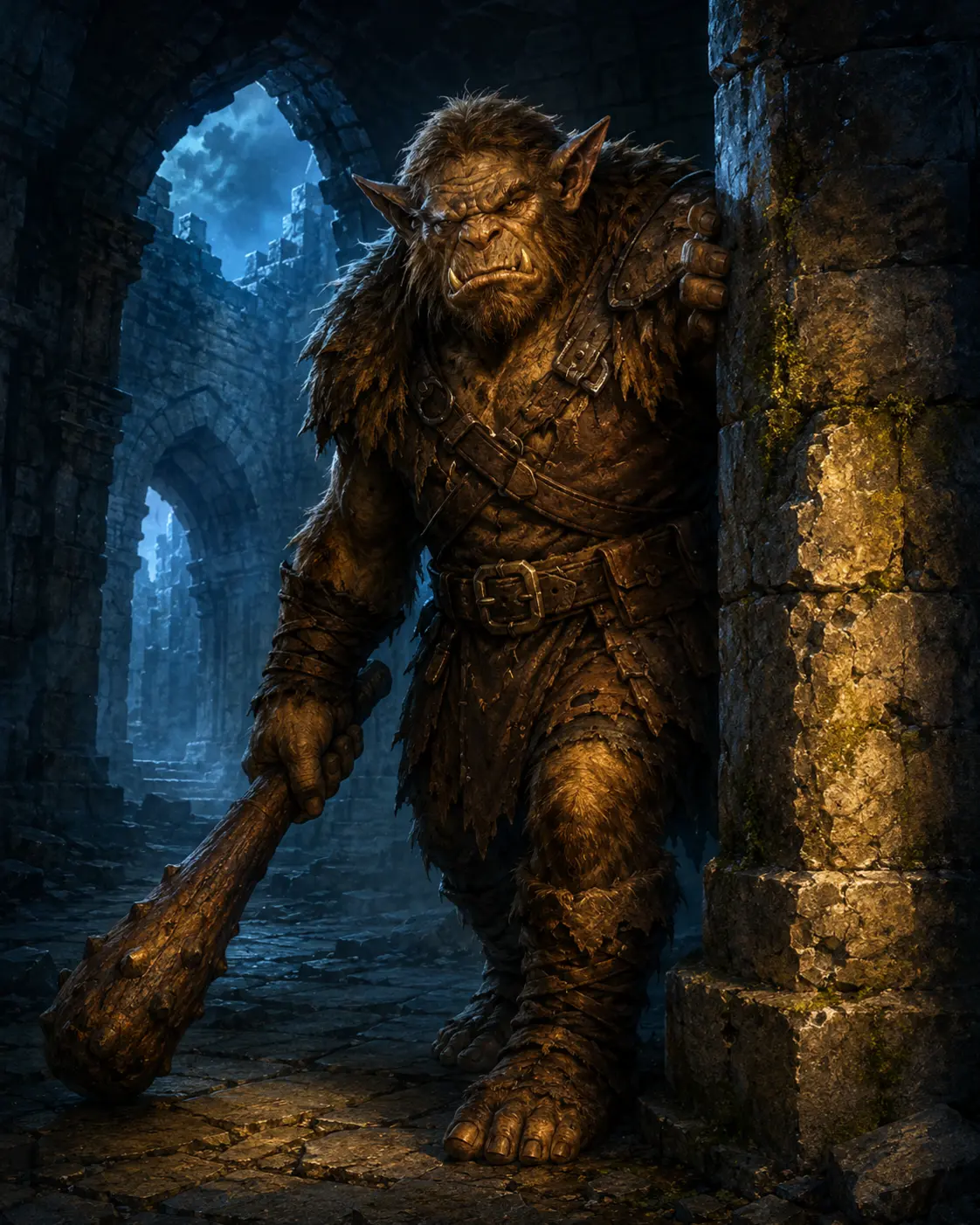 Barevná fantasy ilustrace položky bestiáře Bugbear