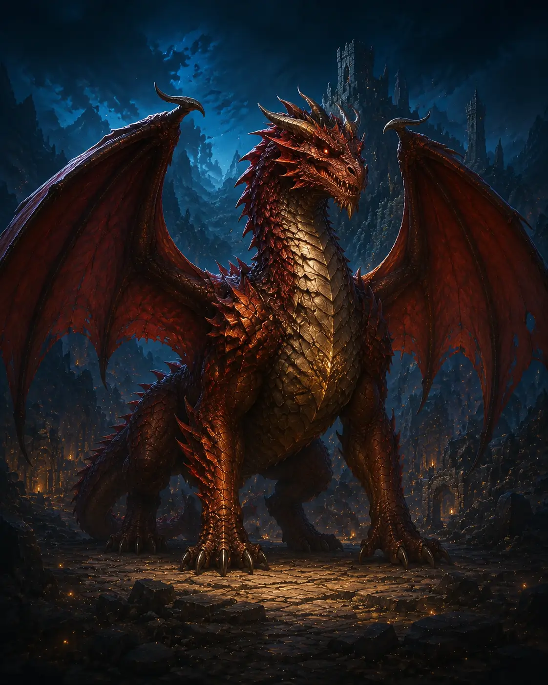 Fantasy illustration of Adult Dragon