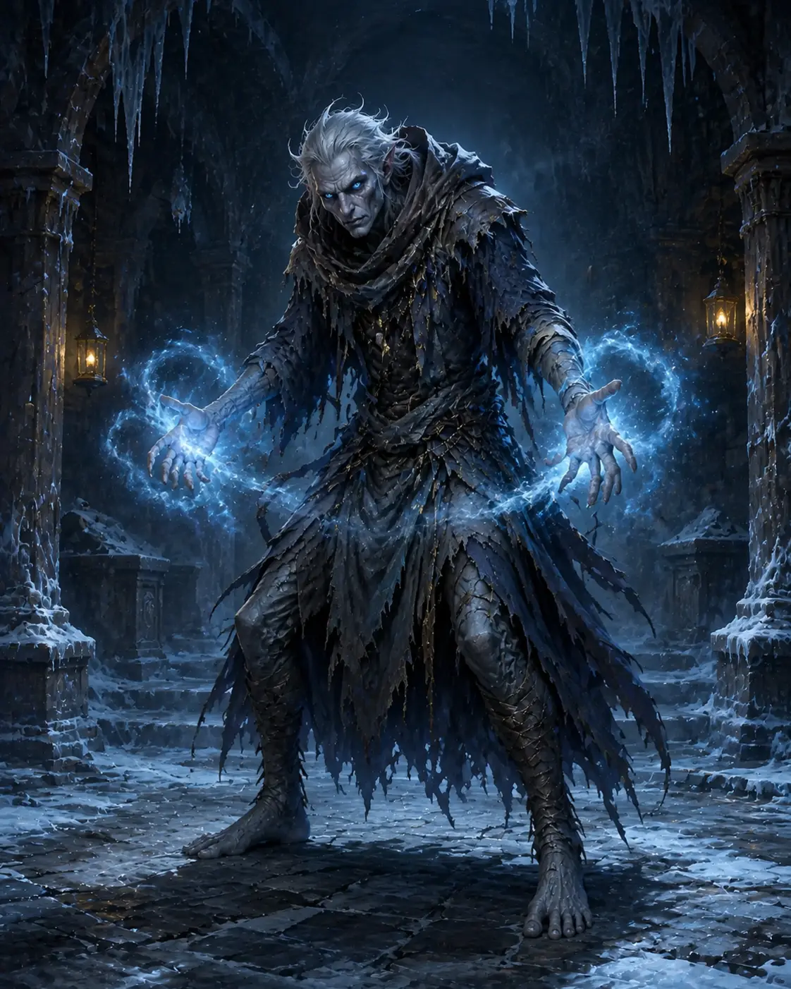 Barevná fantasy ilustrace položky bestiáře Ghúl