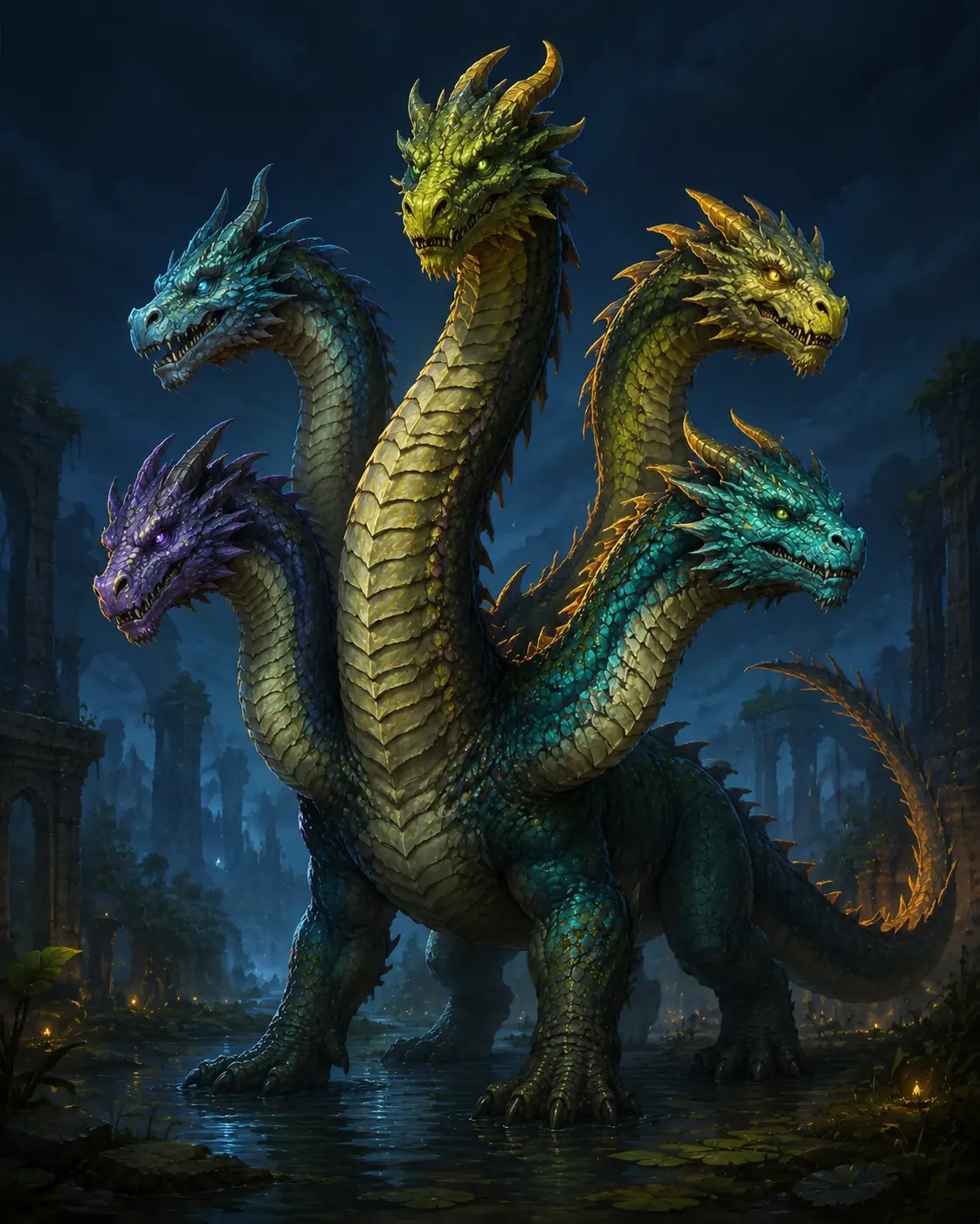 Fantasy illustration of Hydra