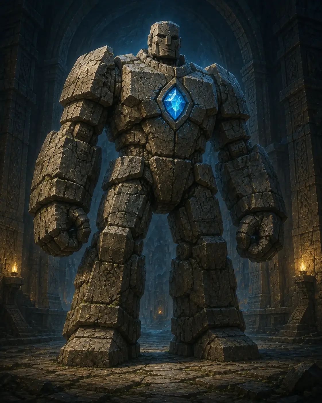Fantasy illustration of Stone Golem