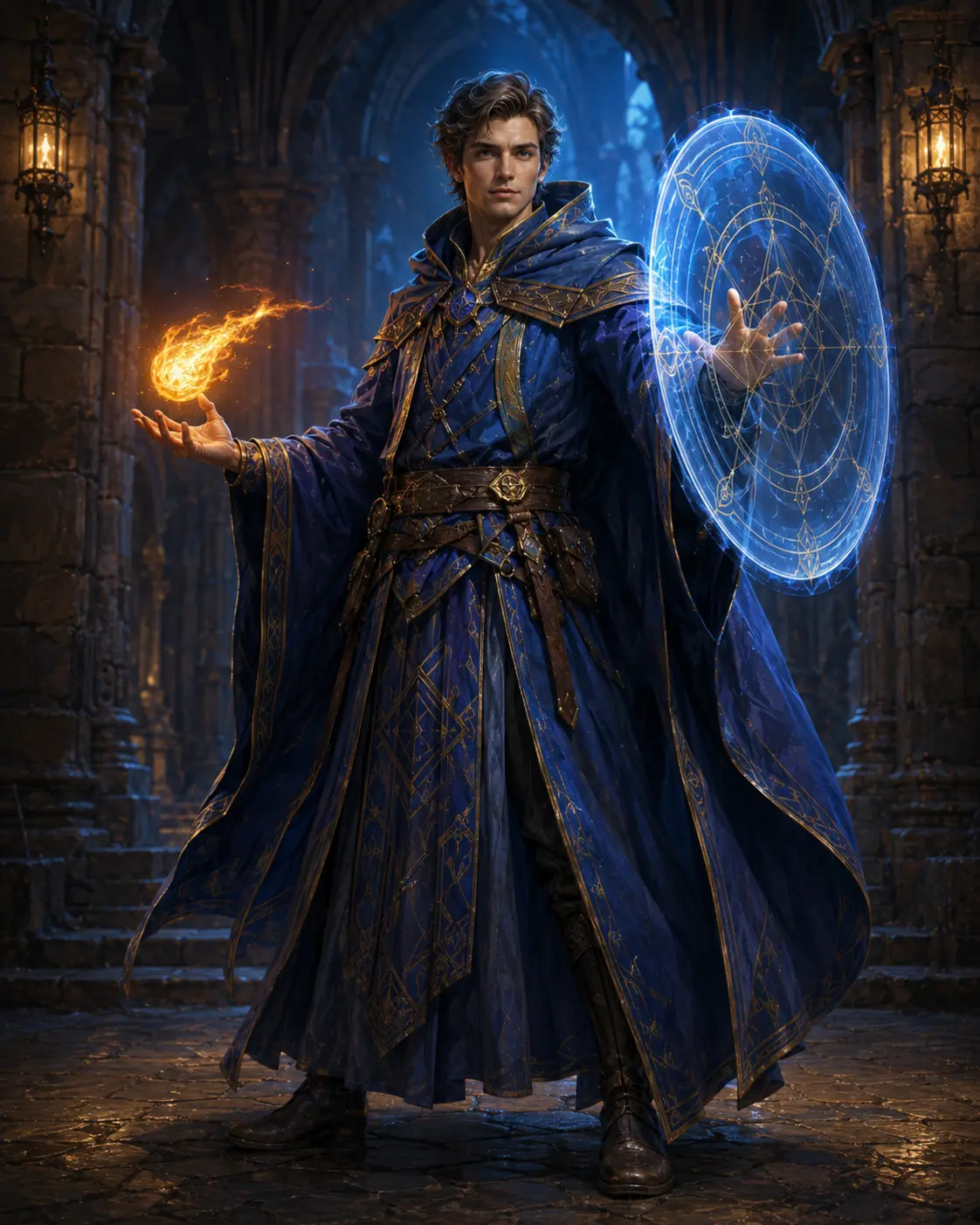Barevná fantasy ilustrace položky bestiáře Kouzelník