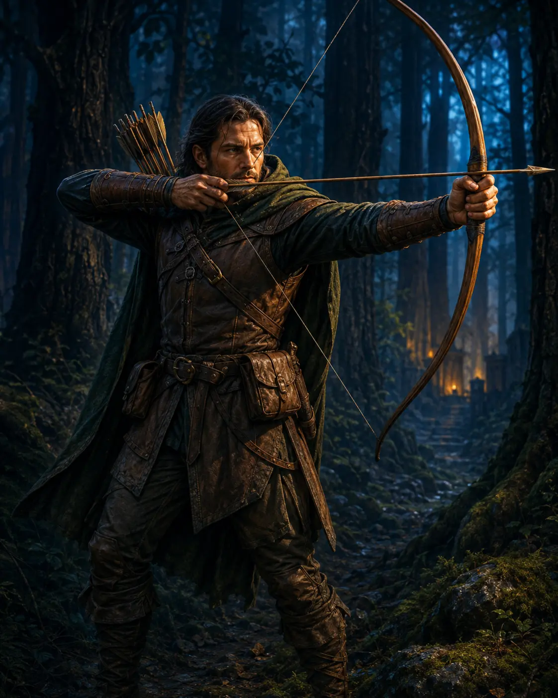 Barevná fantasy ilustrace položky bestiáře Lovec