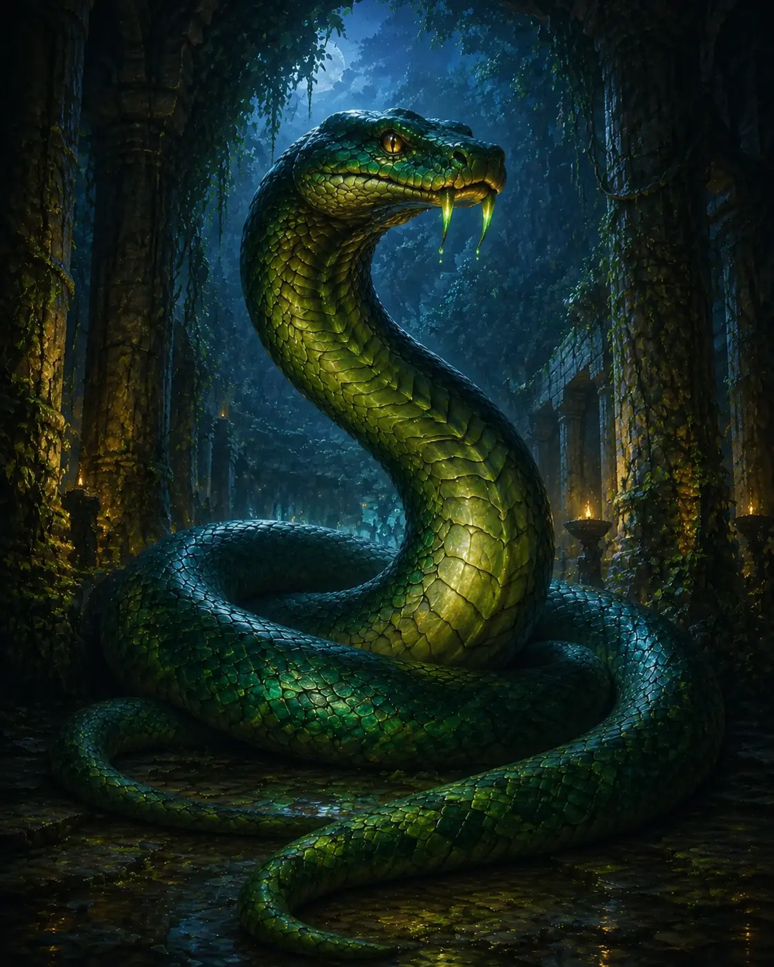 Fantasy illustration of Giant Snake