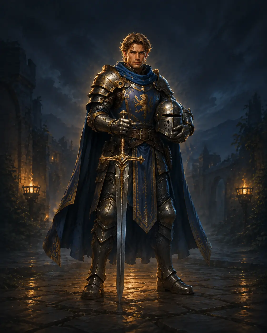 Barevná fantasy ilustrace položky bestiáře Rytíř