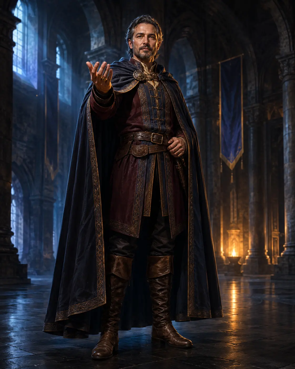 Barevná fantasy ilustrace položky bestiáře Šlechtic