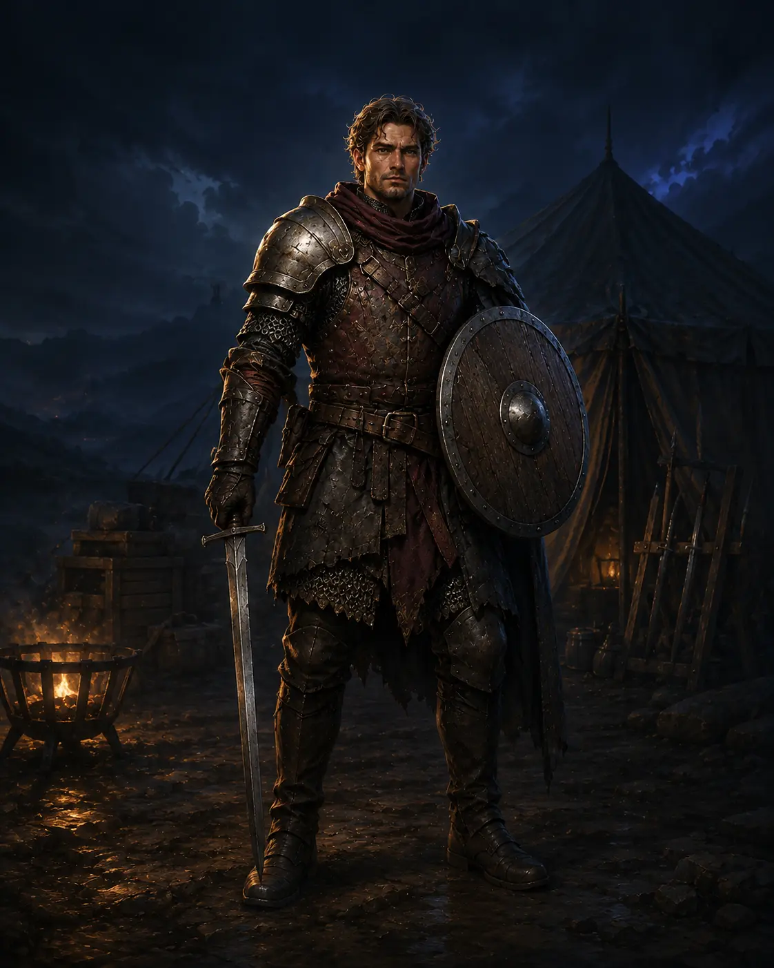 Barevná fantasy ilustrace položky bestiáře Žoldnéř