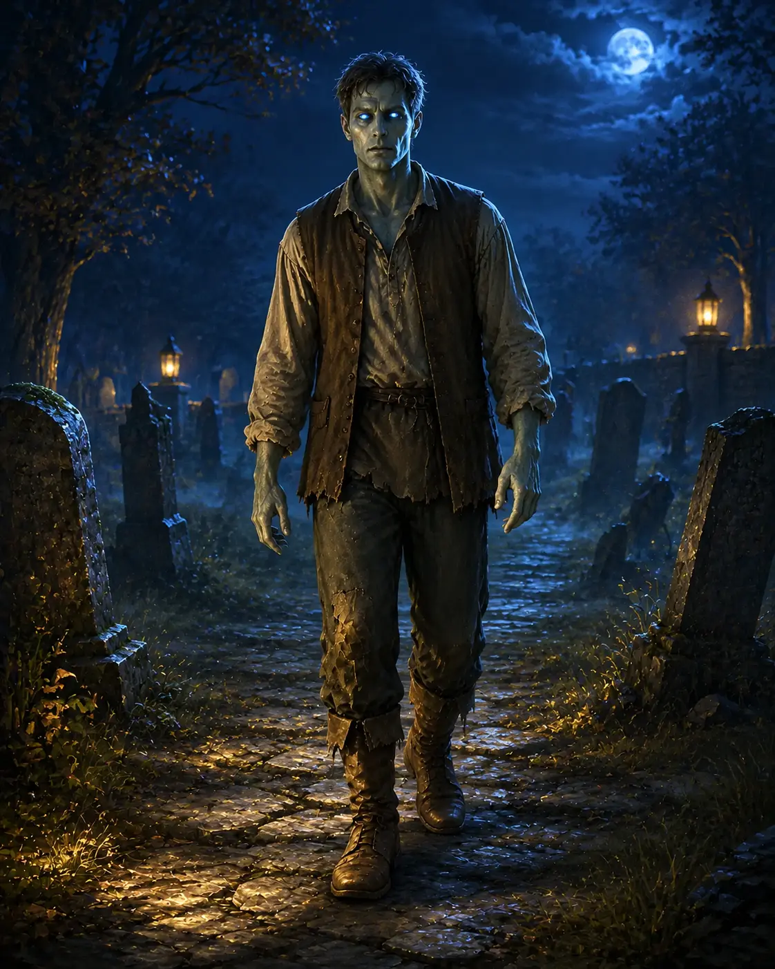 Barevná fantasy ilustrace položky bestiáře Zombie