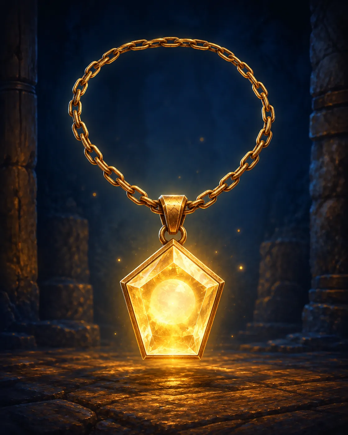 Barevná fantasy ilustrace položky Amulet světla
