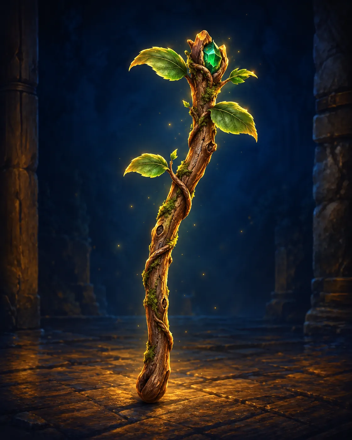 Barevná fantasy ilustrace položky Hůl přírody