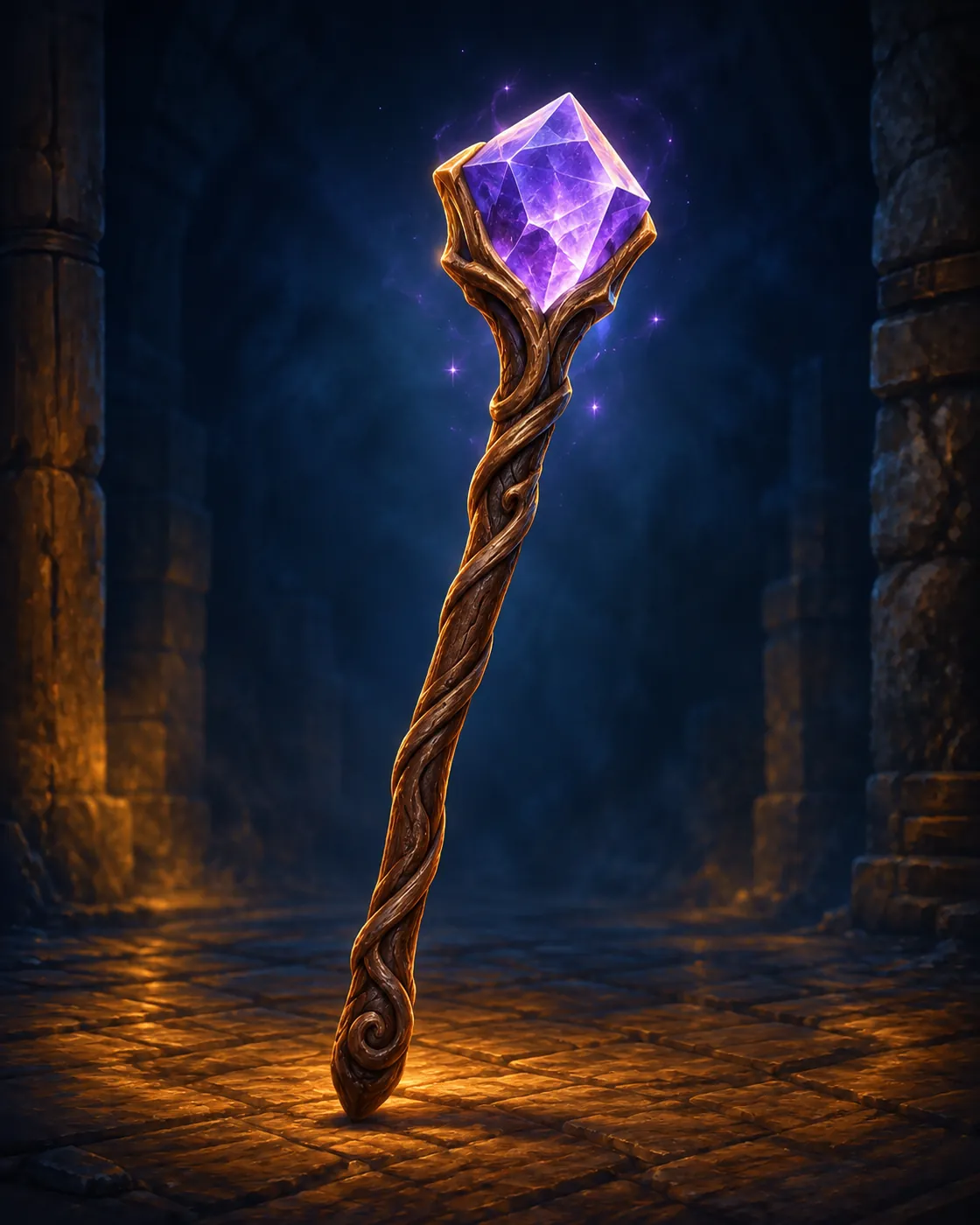 Barevná fantasy ilustrace položky Kouzelnická hůl