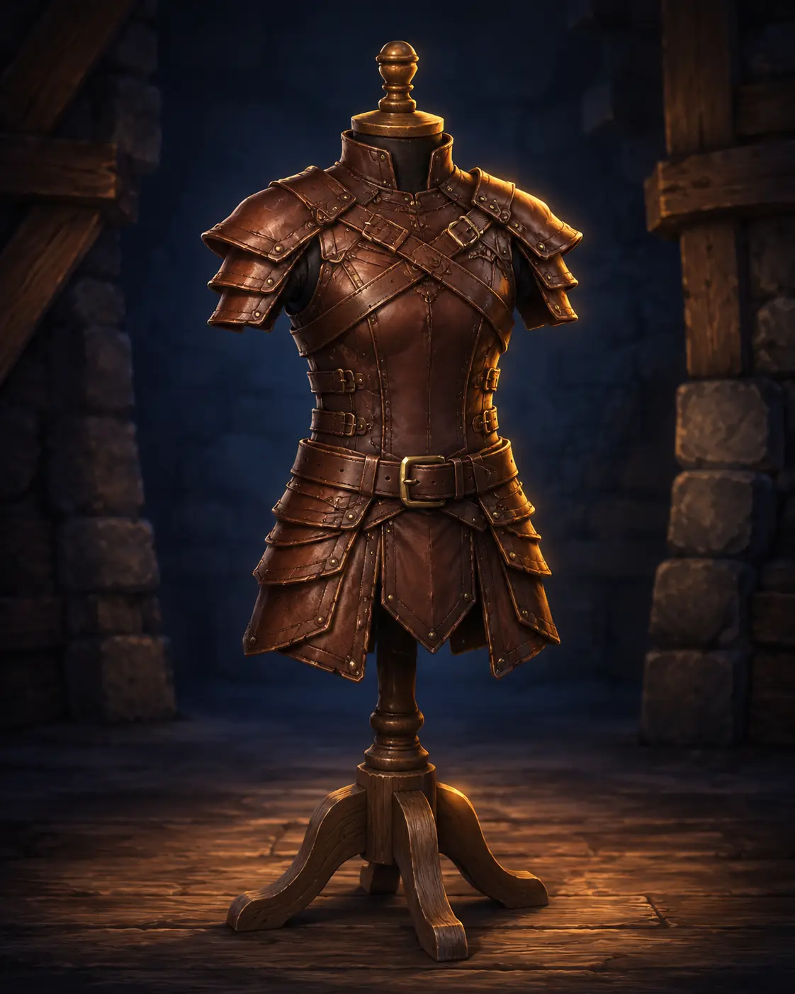 Barevná fantasy ilustrace položky Kožená zbroj