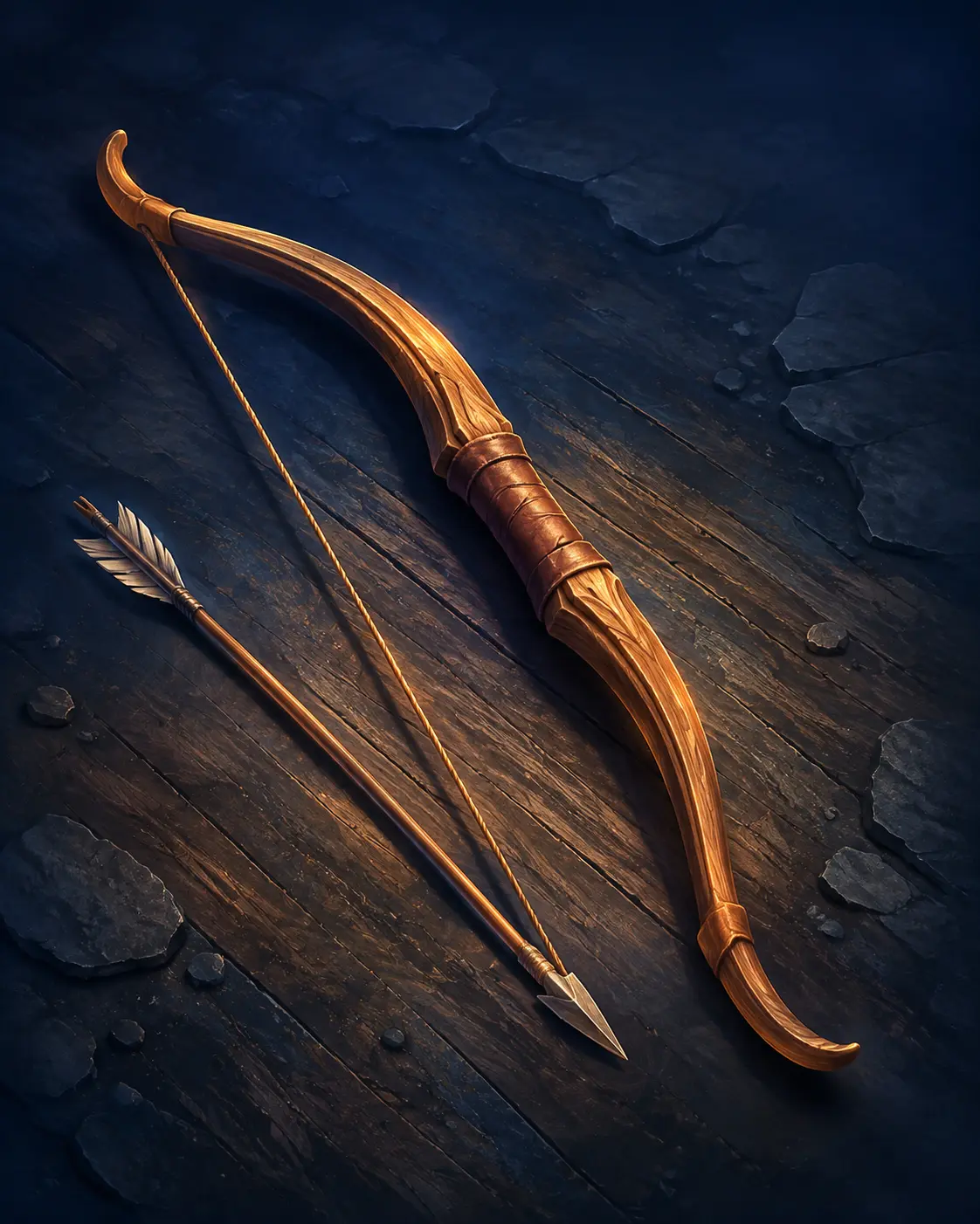 Barevná fantasy ilustrace položky Krátký luk