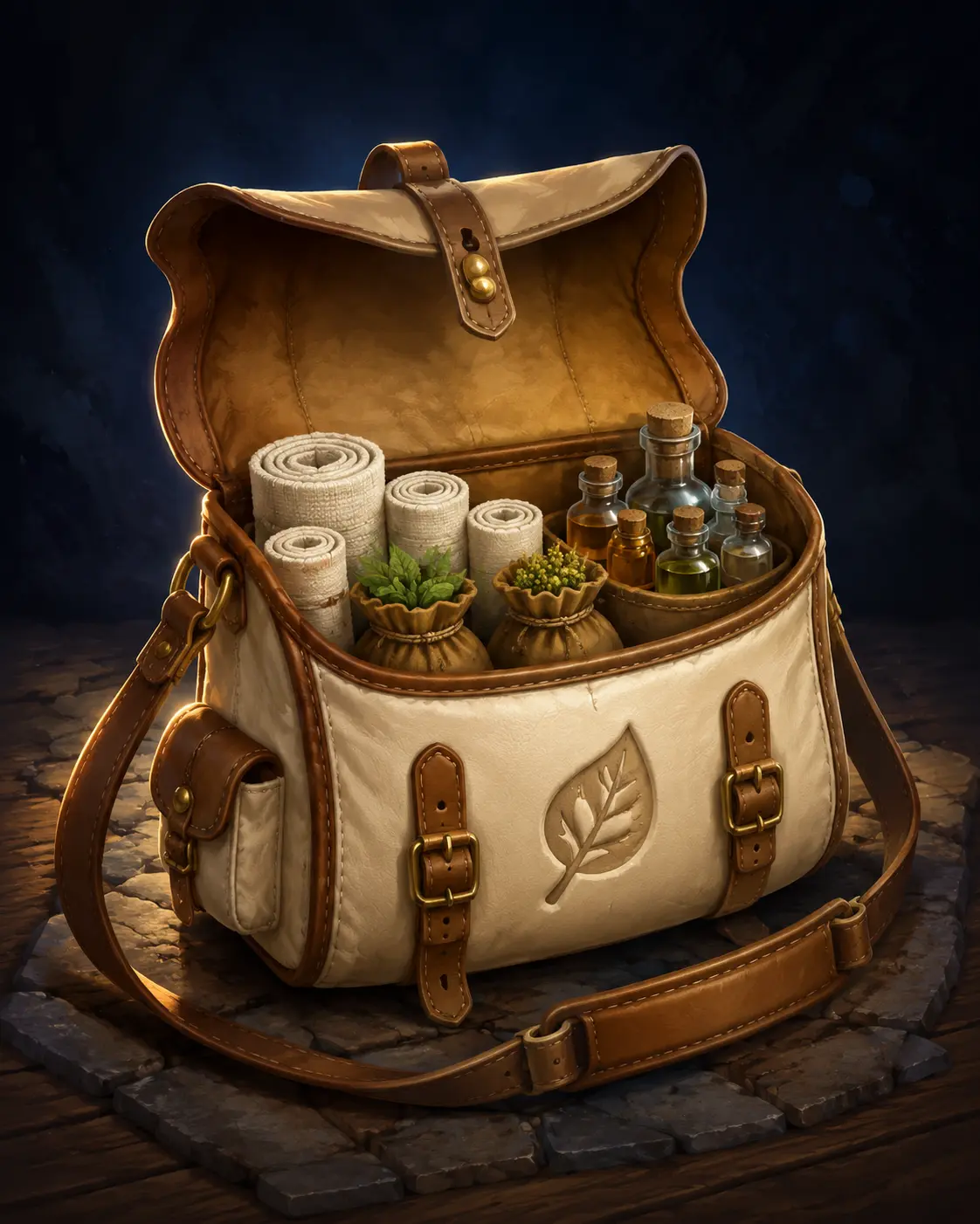 Barevná fantasy ilustrace položky Léčitelská brašna