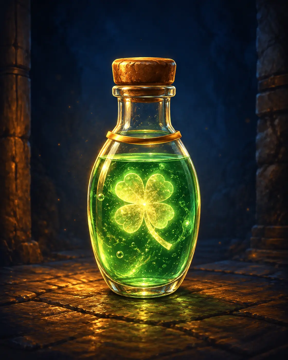 Barevná fantasy ilustrace položky Lektvar štěstí