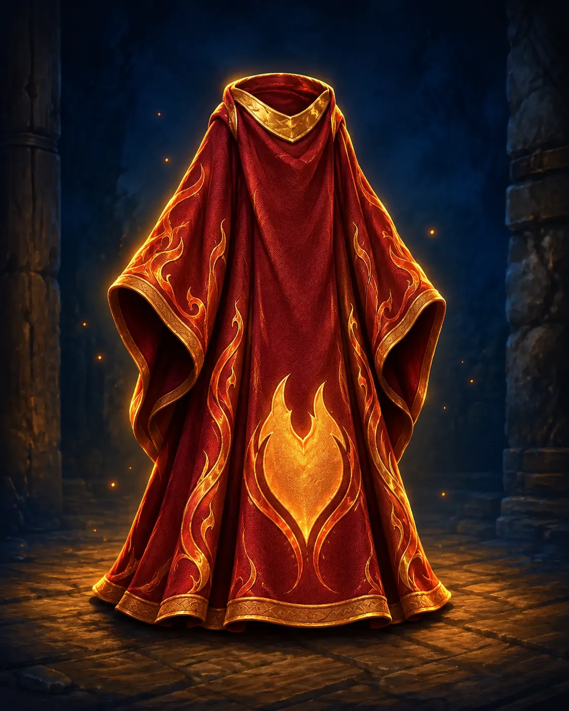 Barevná fantasy ilustrace položky Róba ohně