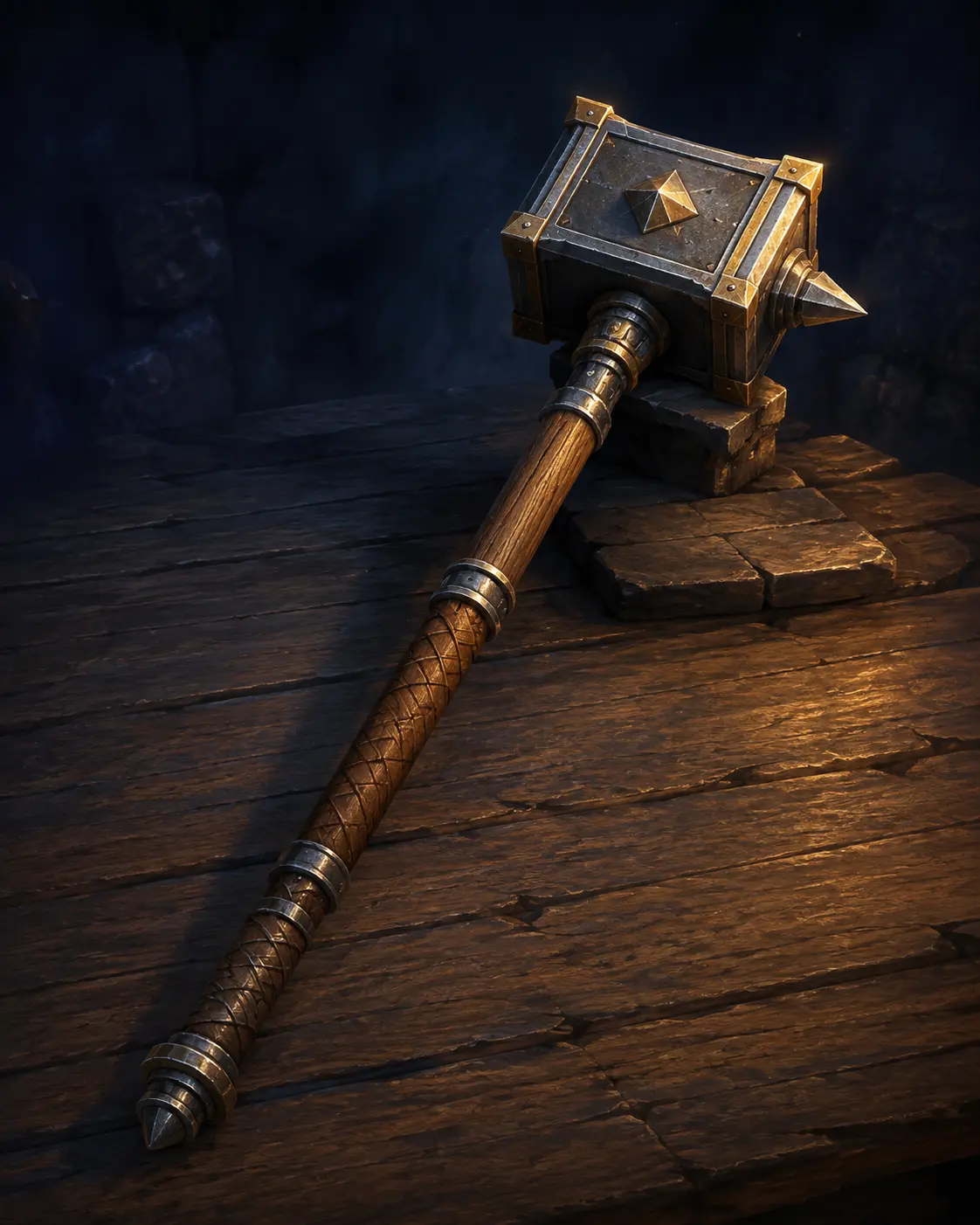 Barevná fantasy ilustrace položky Válečné kladivo