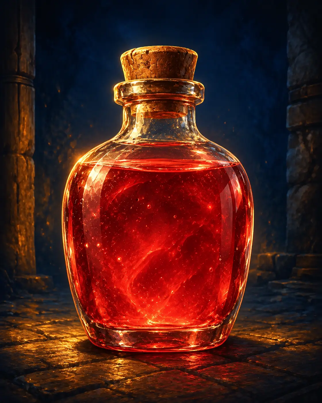 Barevná fantasy ilustrace položky Velký léčivý lektvar