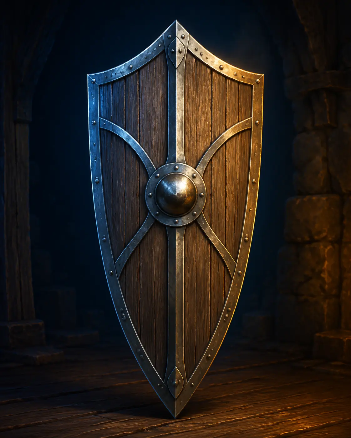 Barevná fantasy ilustrace položky Velký štít