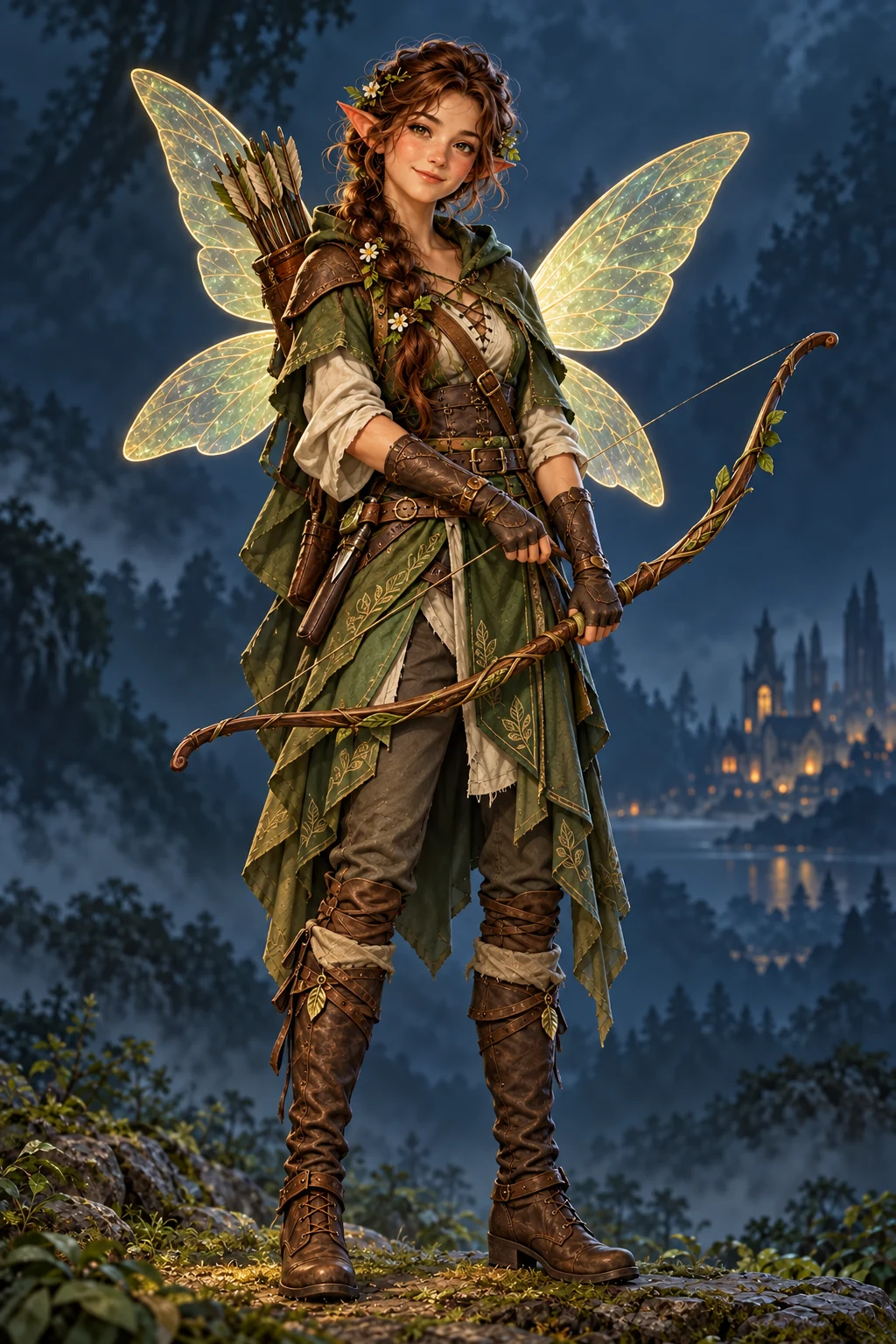 Barevná fantasy ilustrace hrdiny Víla – Hraničář