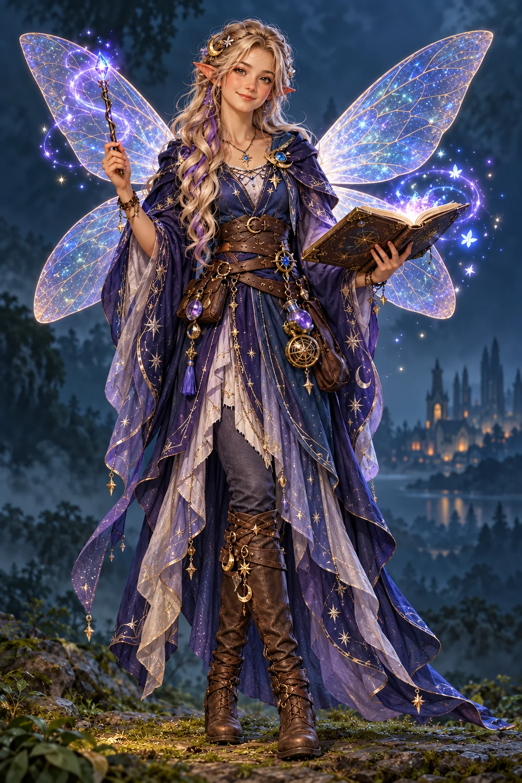 Barevná fantasy ilustrace hrdiny Víla – Kouzelník