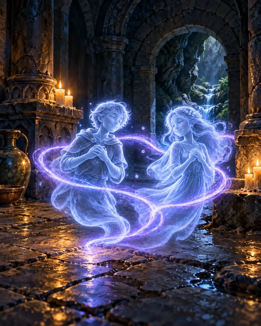 Fantasy illustration of the Lay Spirits to Rest spell