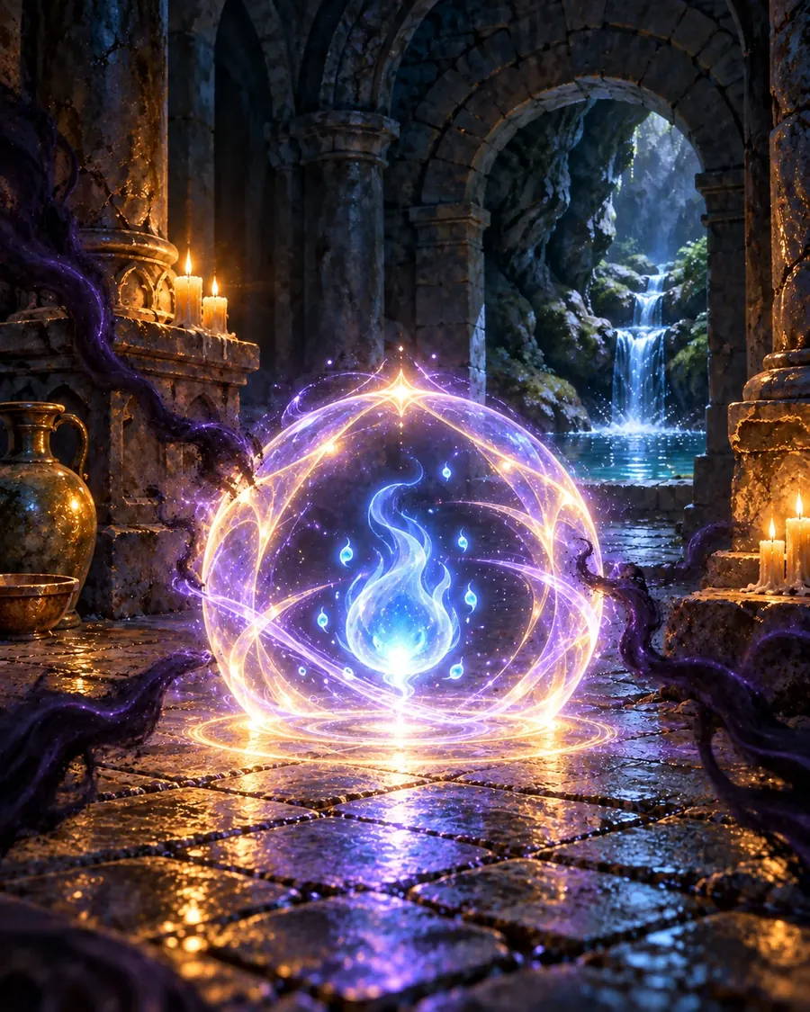 Fantasy illustration of the Soul Protection spell