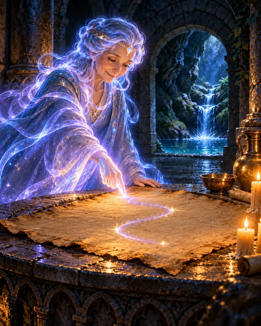 Fantasy illustration of the Ancestors' Counsel spell