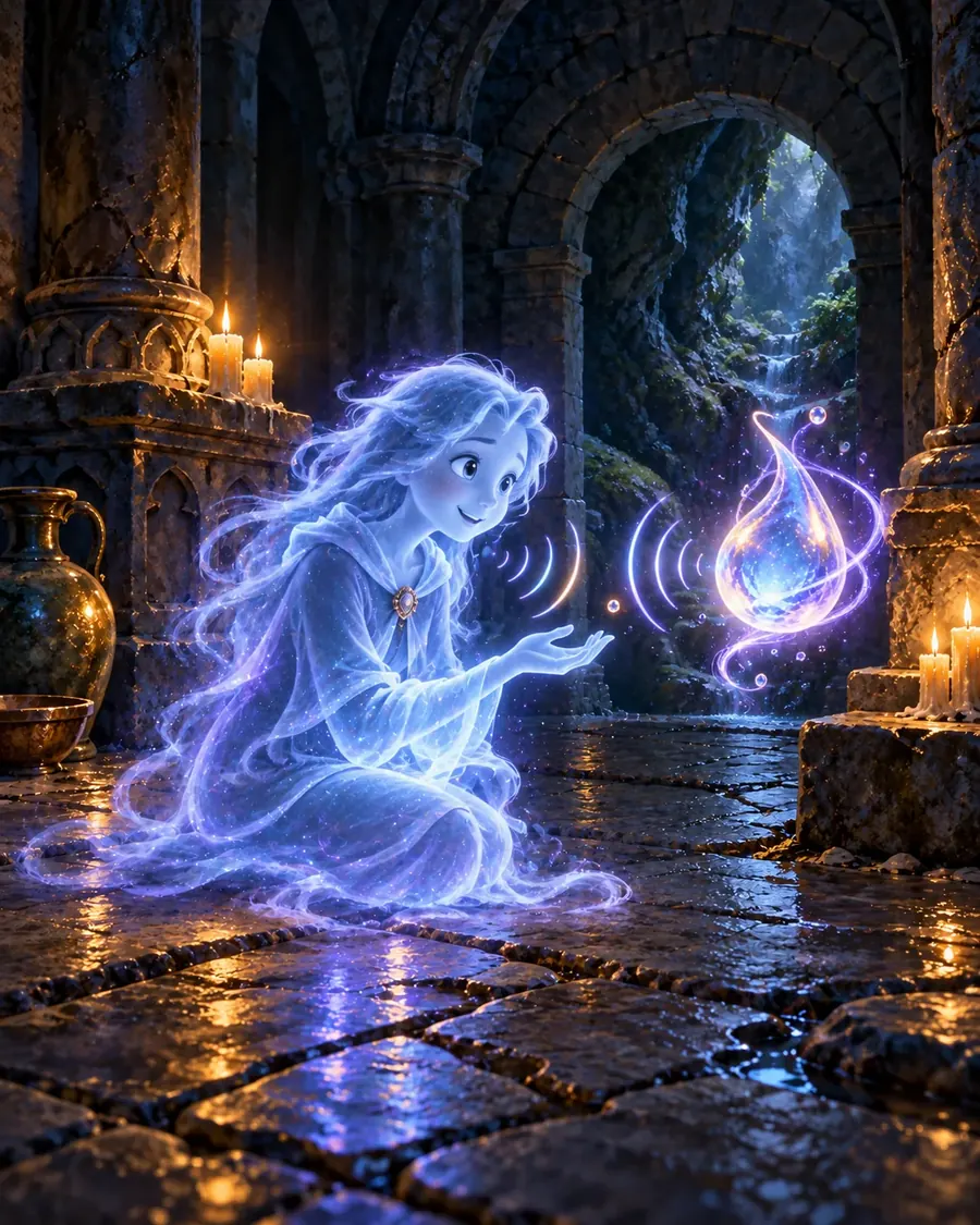 Fantasy illustration of the Speak with a Spirit spell