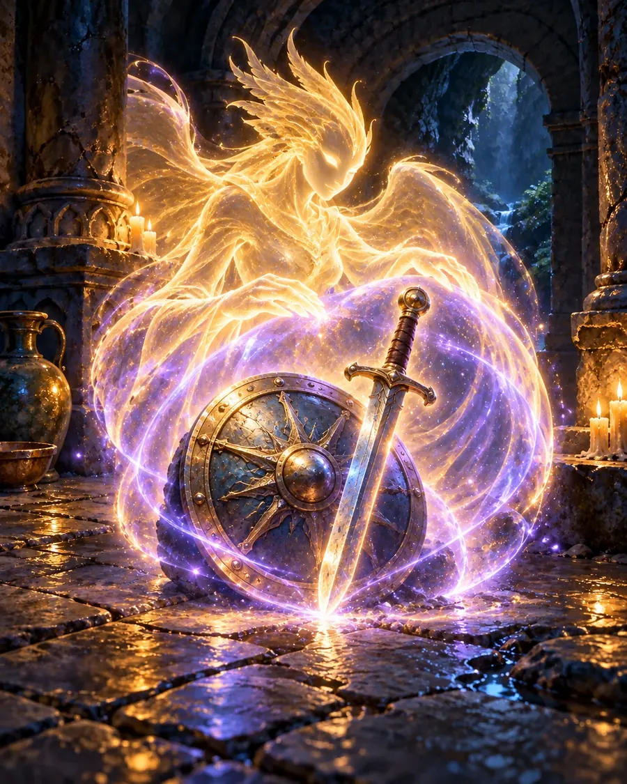 Fantasy illustration of the Guardian Spirit spell