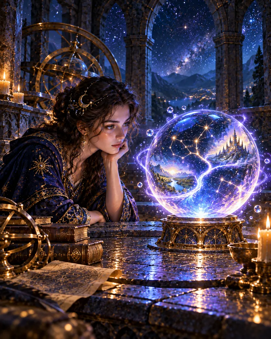 Fantasy illustration of the Foresight spell