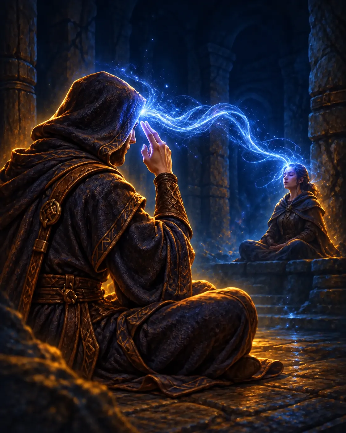 Fantasy illustration of the Thought Whisper spell