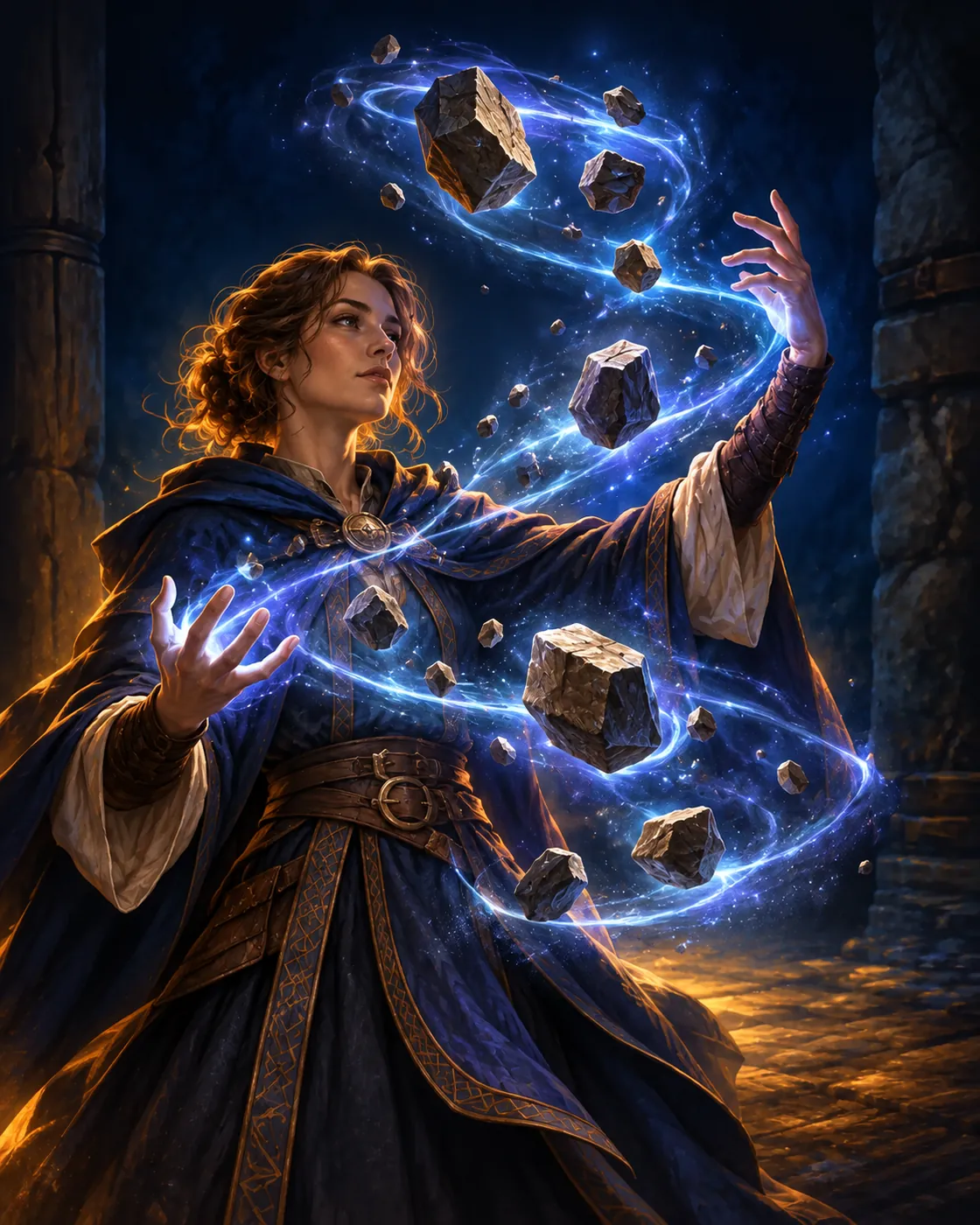 Fantasy illustration of the Telekinesis spell