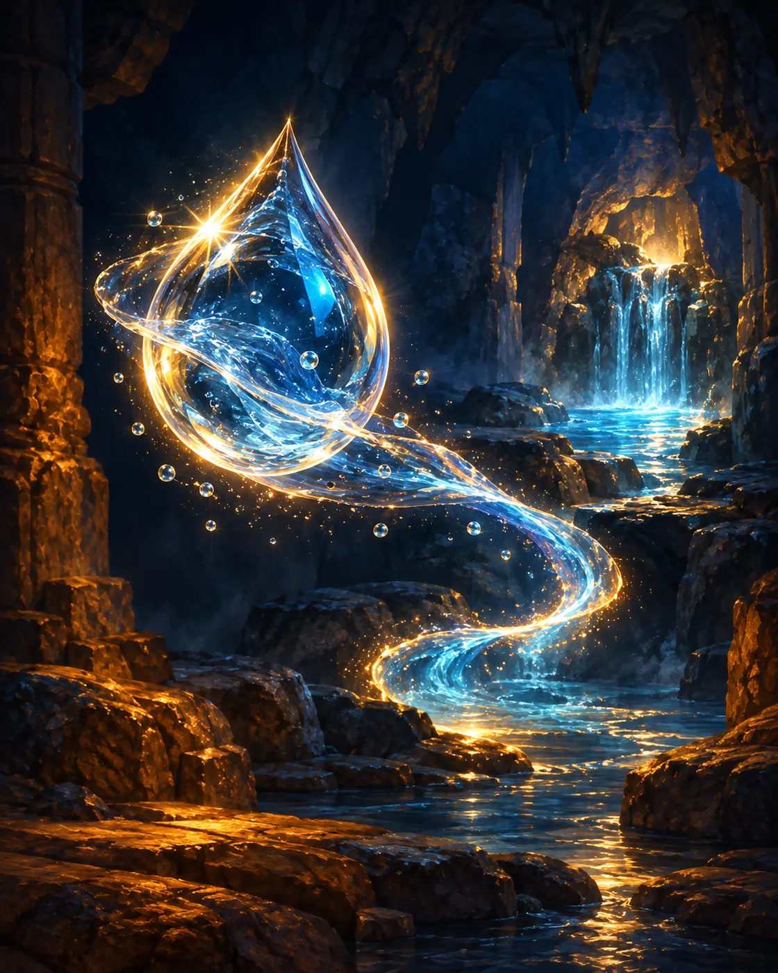 Fantasy illustration of the Find Water spell