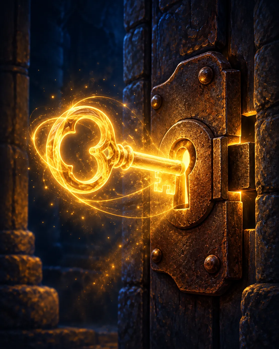 Fantasy illustration of the Magic Key spell