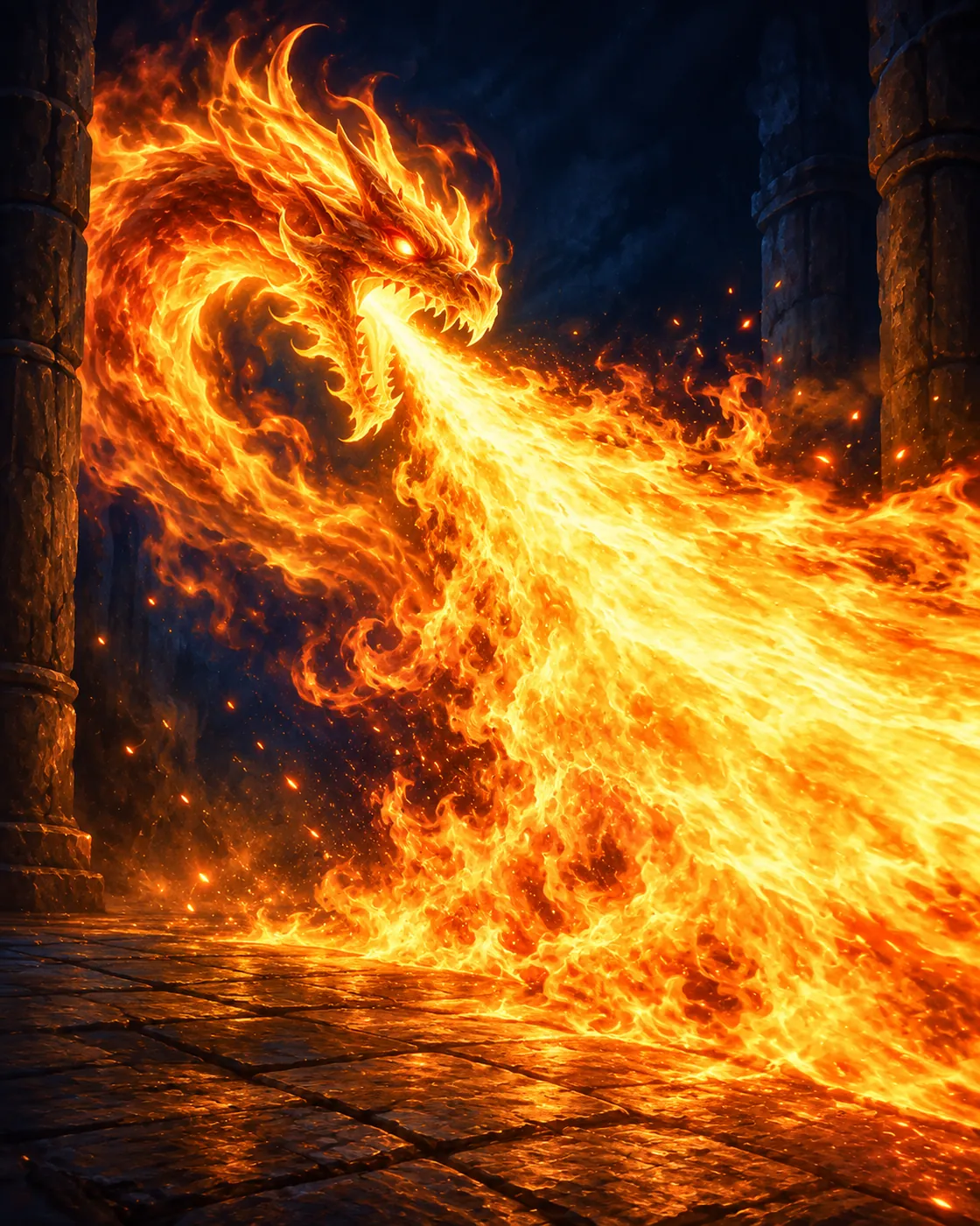 Fantasy illustration of the Dragon's Breath spell