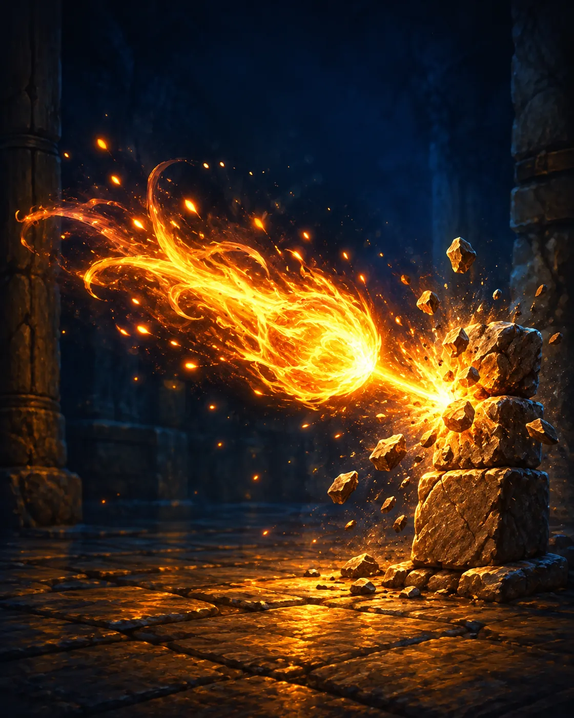 Fantasy illustration of the Spark spell