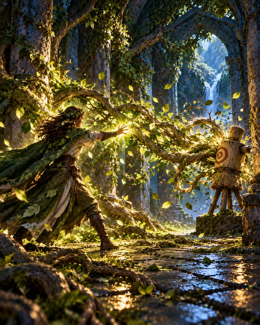Fantasy illustration of the Wrath of the Forest spell