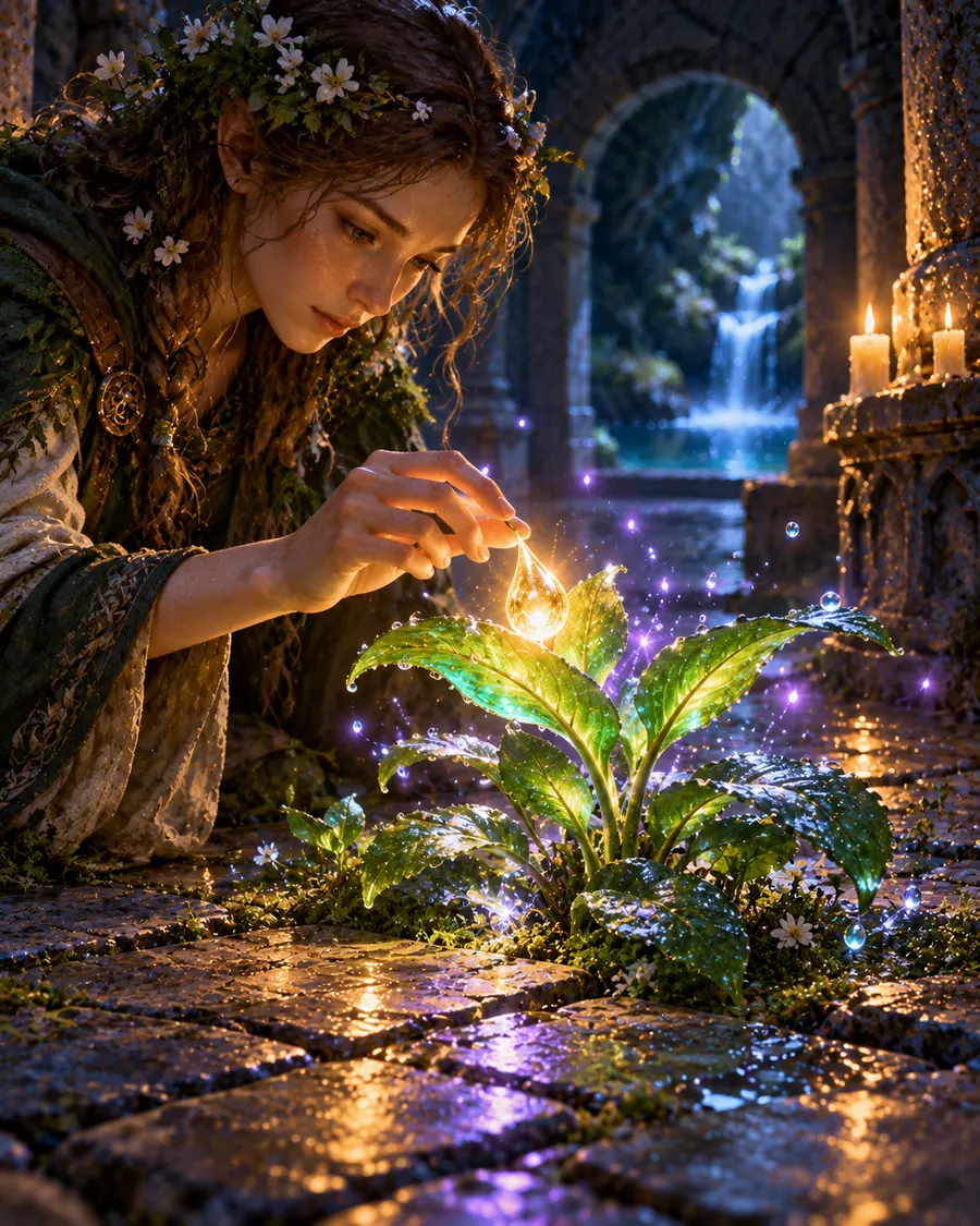 Fantasy illustration of the Healing Herb spell