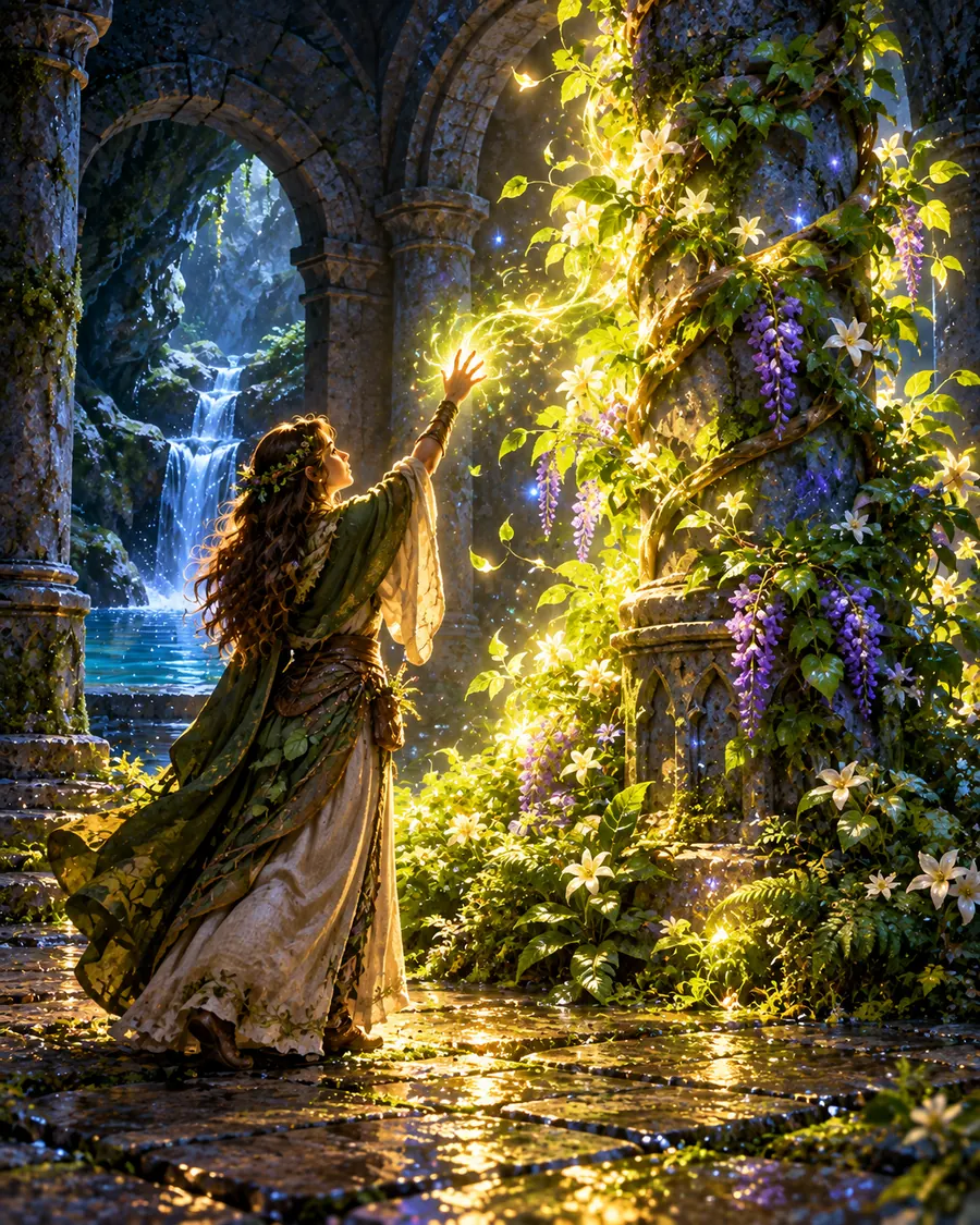 Fantasy illustration of the Plant Growth spell