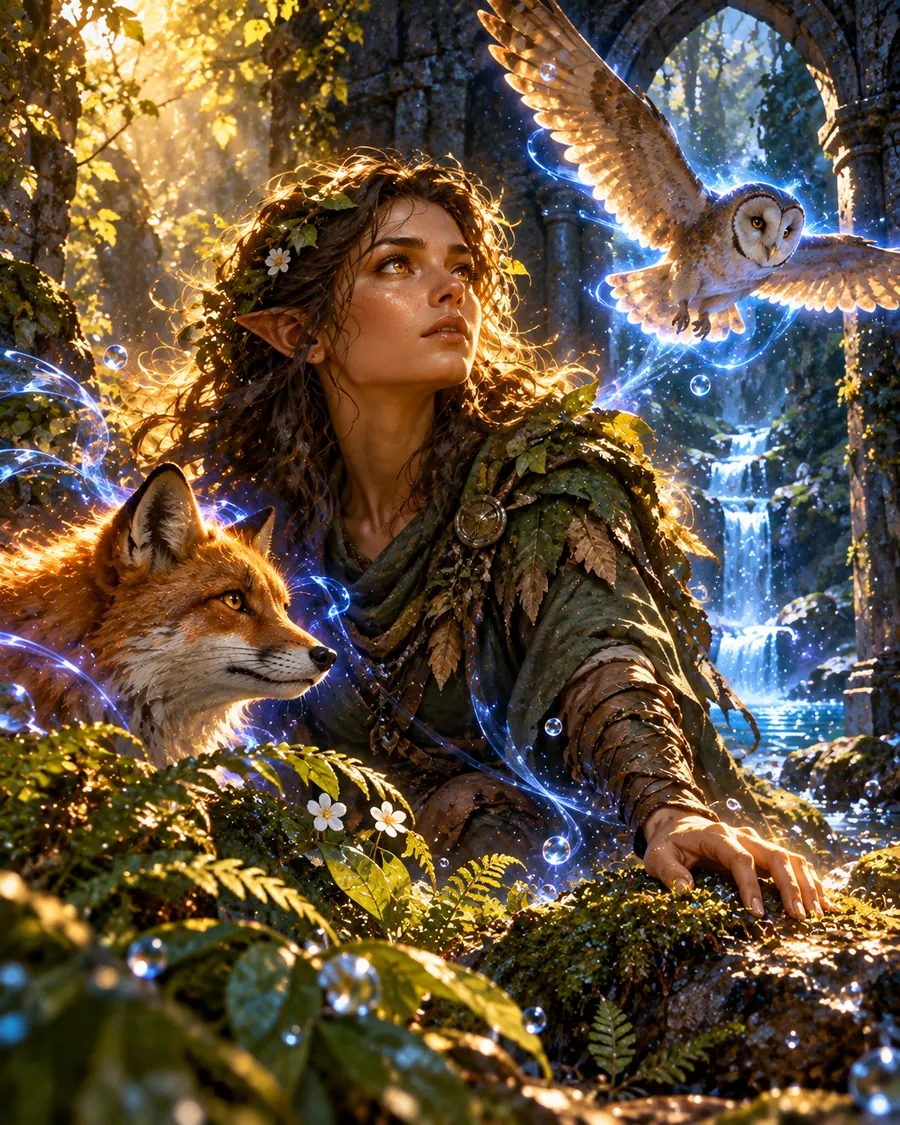 Fantasy illustration of the Animal Senses spell