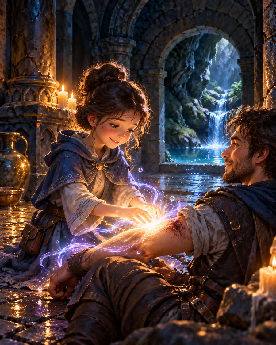 Fantasy illustration of the Healing spell