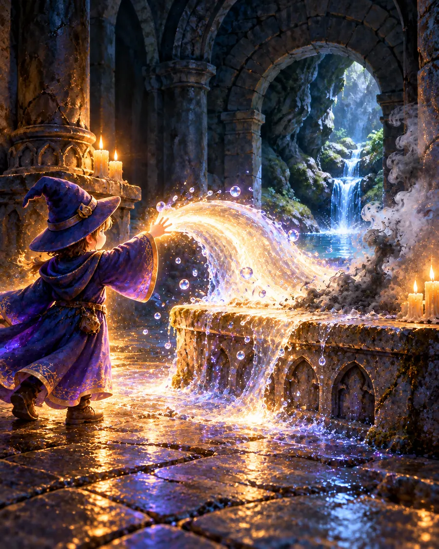Fantasy illustration of the Cleanse spell