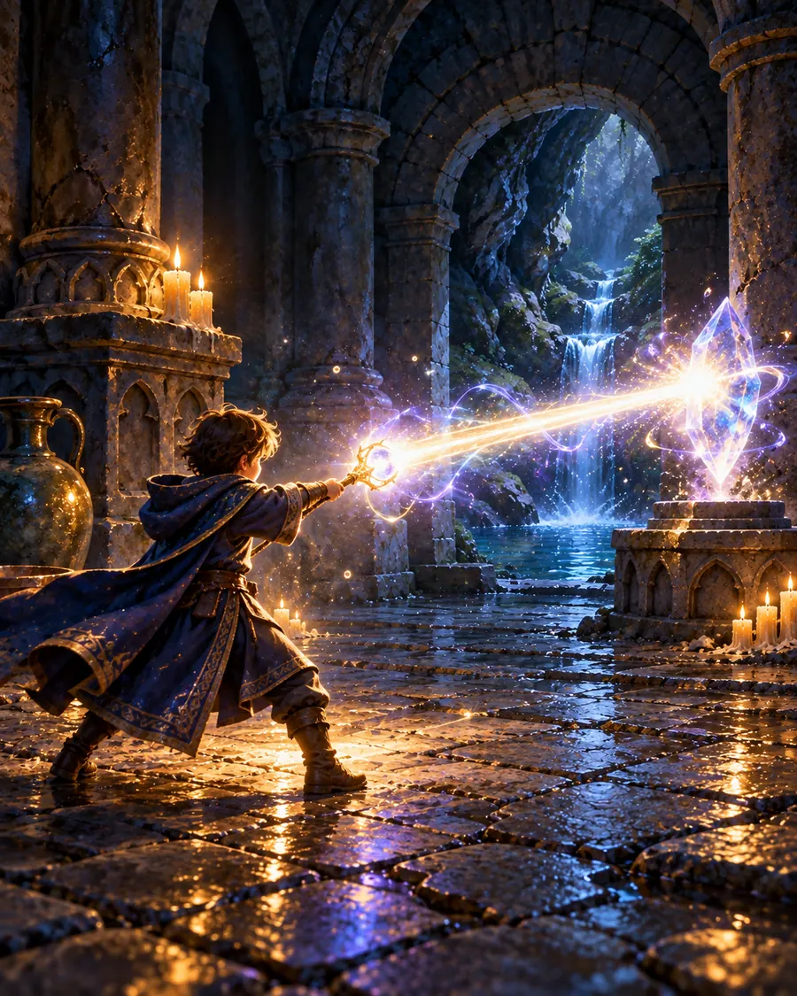 Fantasy illustration of the Radiant Ray spell