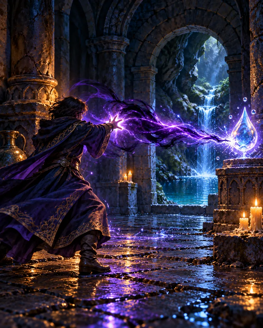 Fantasy illustration of the Shadow Bolt spell