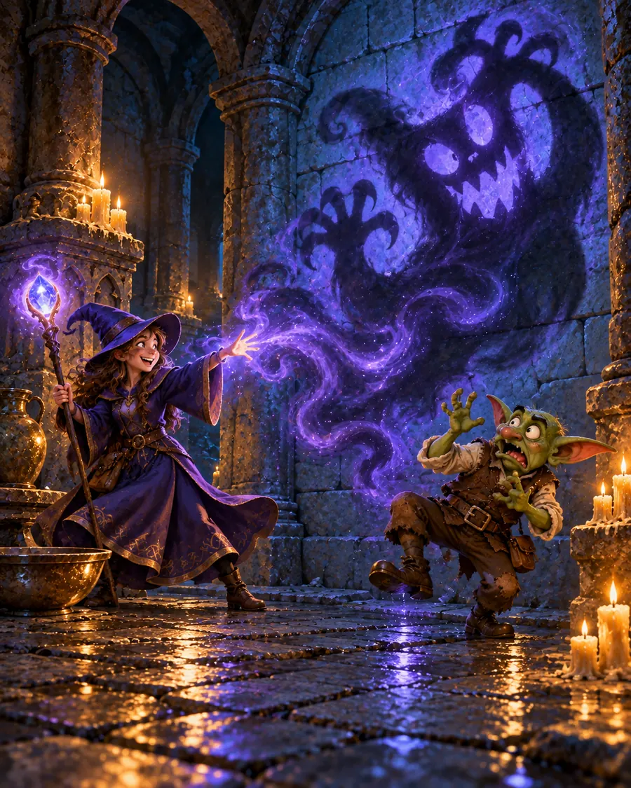 Fantasy illustration of the Fear spell