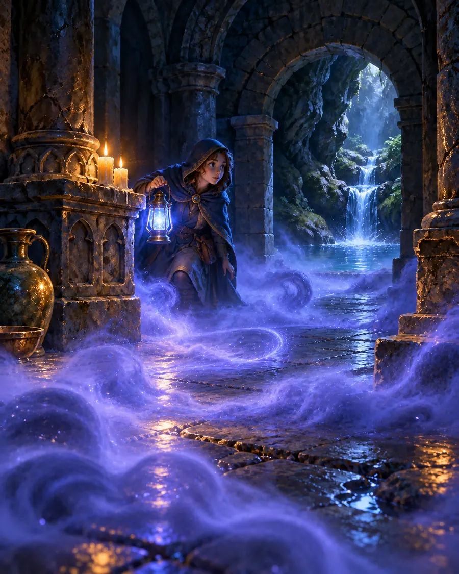 Fantasy illustration of the Dark Mist spell