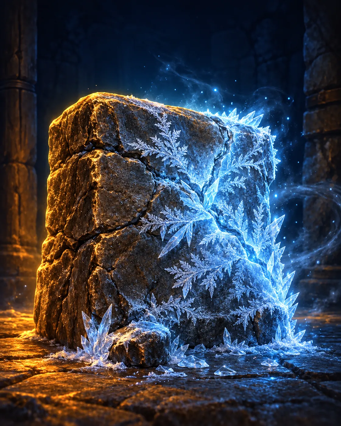 Fantasy illustration of the Freezing Touch spell