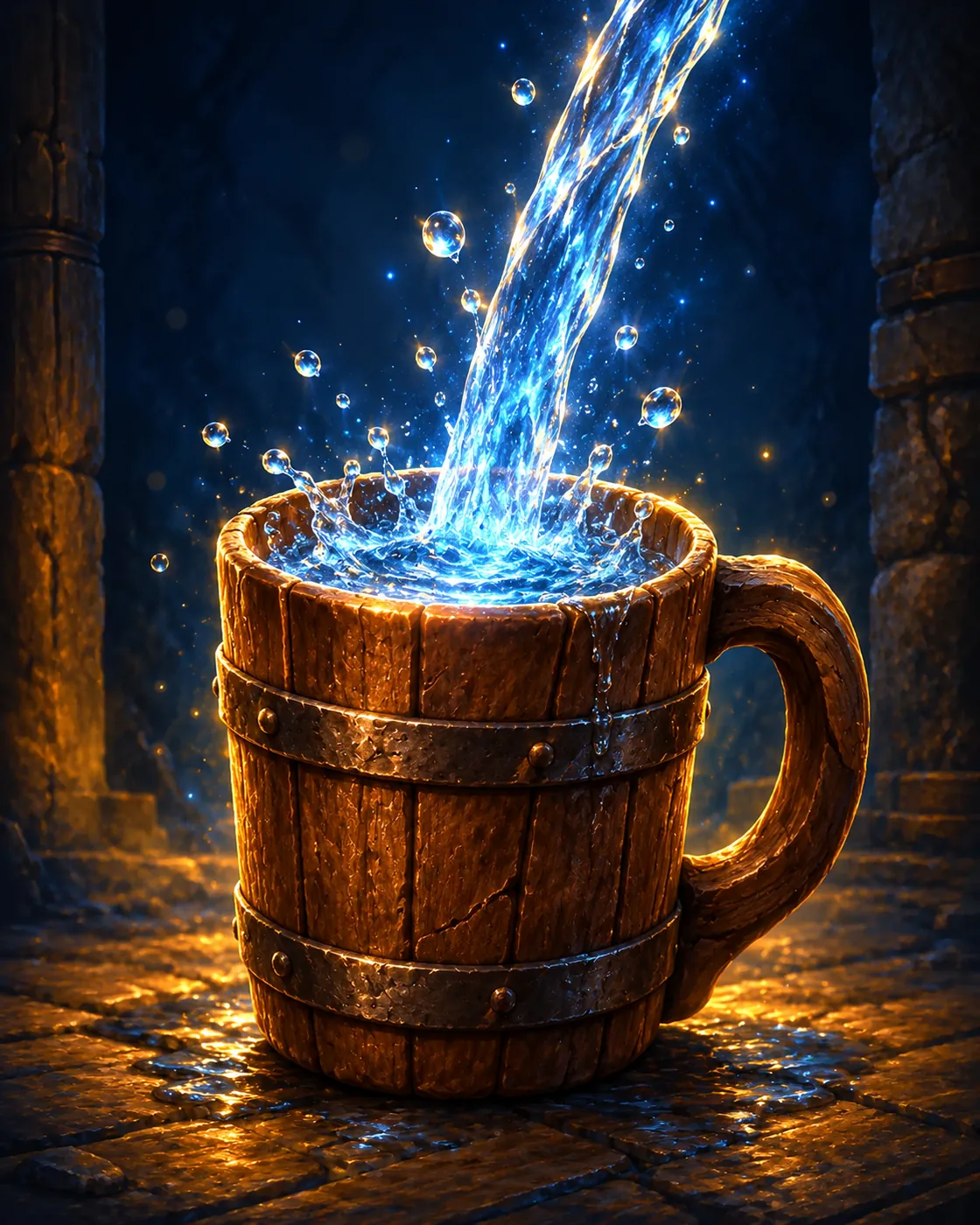 Fantasy illustration of the Create Water spell
