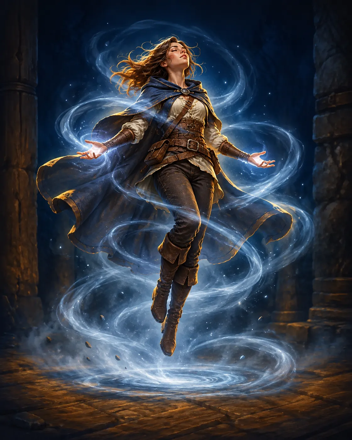 Fantasy illustration of the Levitation spell